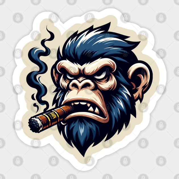 Ape smoking cigar Sticker by Art_Boys